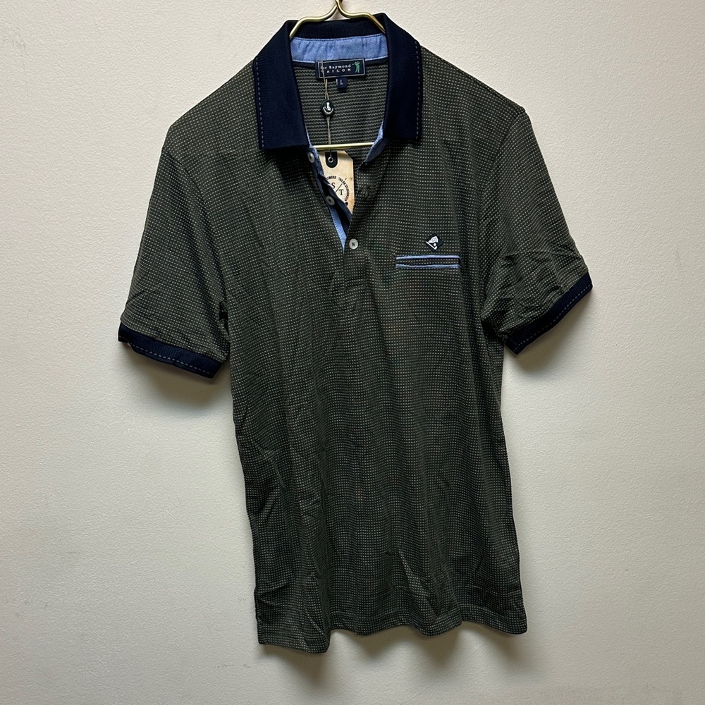 Raymond Olive Polo with Navy Trim